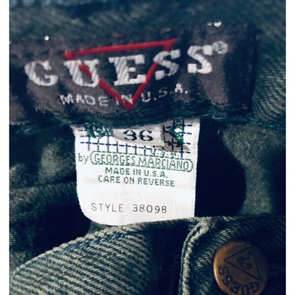 Vintage Guess Womens Size 36 Pascal Jeans Green Mom Style High Waist - Picture 4 of 9
